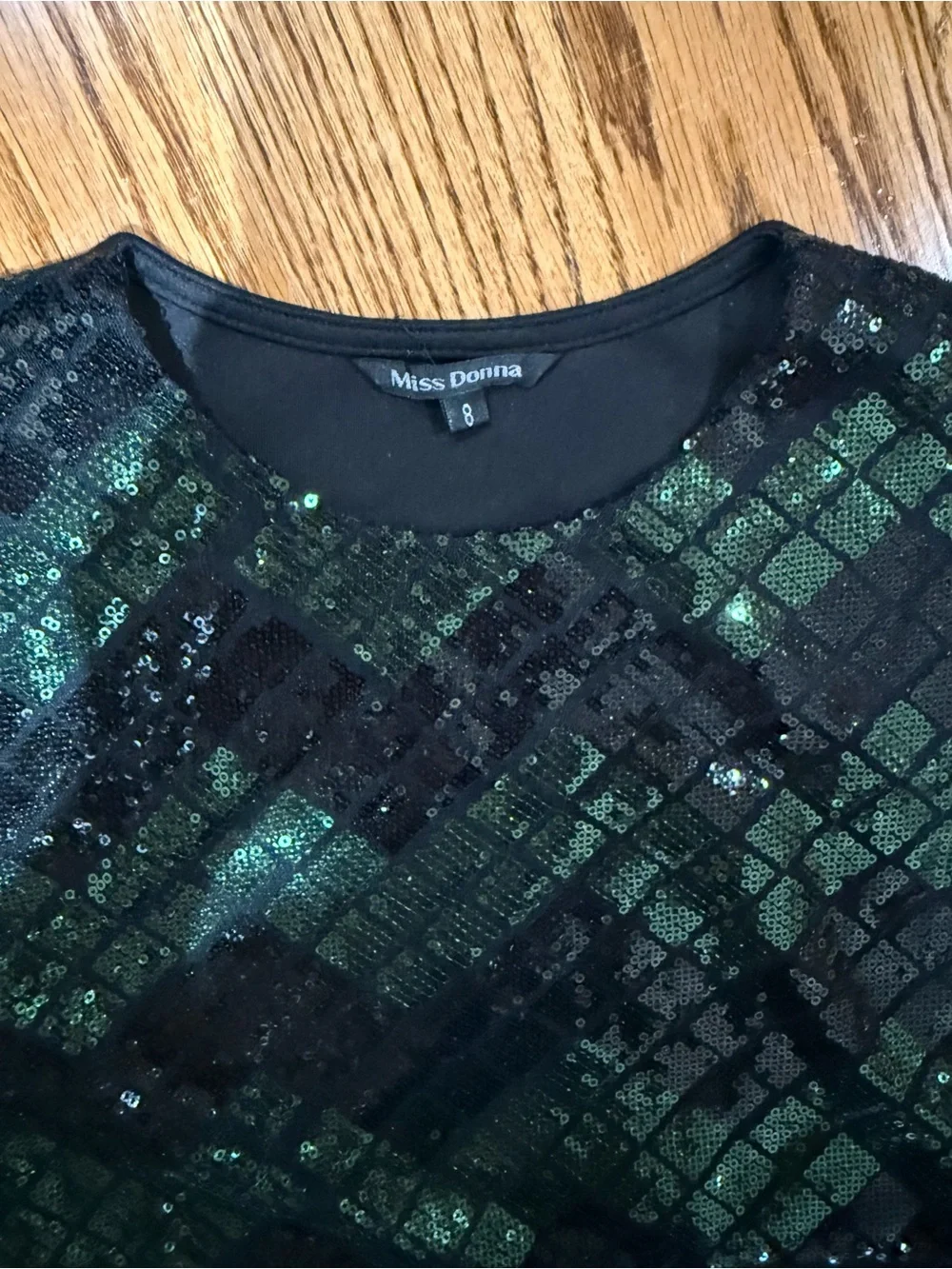 Unbranded Girls' Black Sequin Top & Velvet Skirt Matching Set